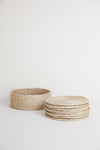 Round Natural Jute Placemats x 8 in basket