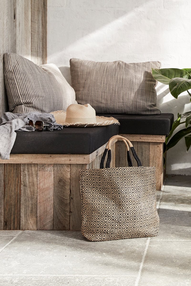 Jute Shopper - Black Diamond