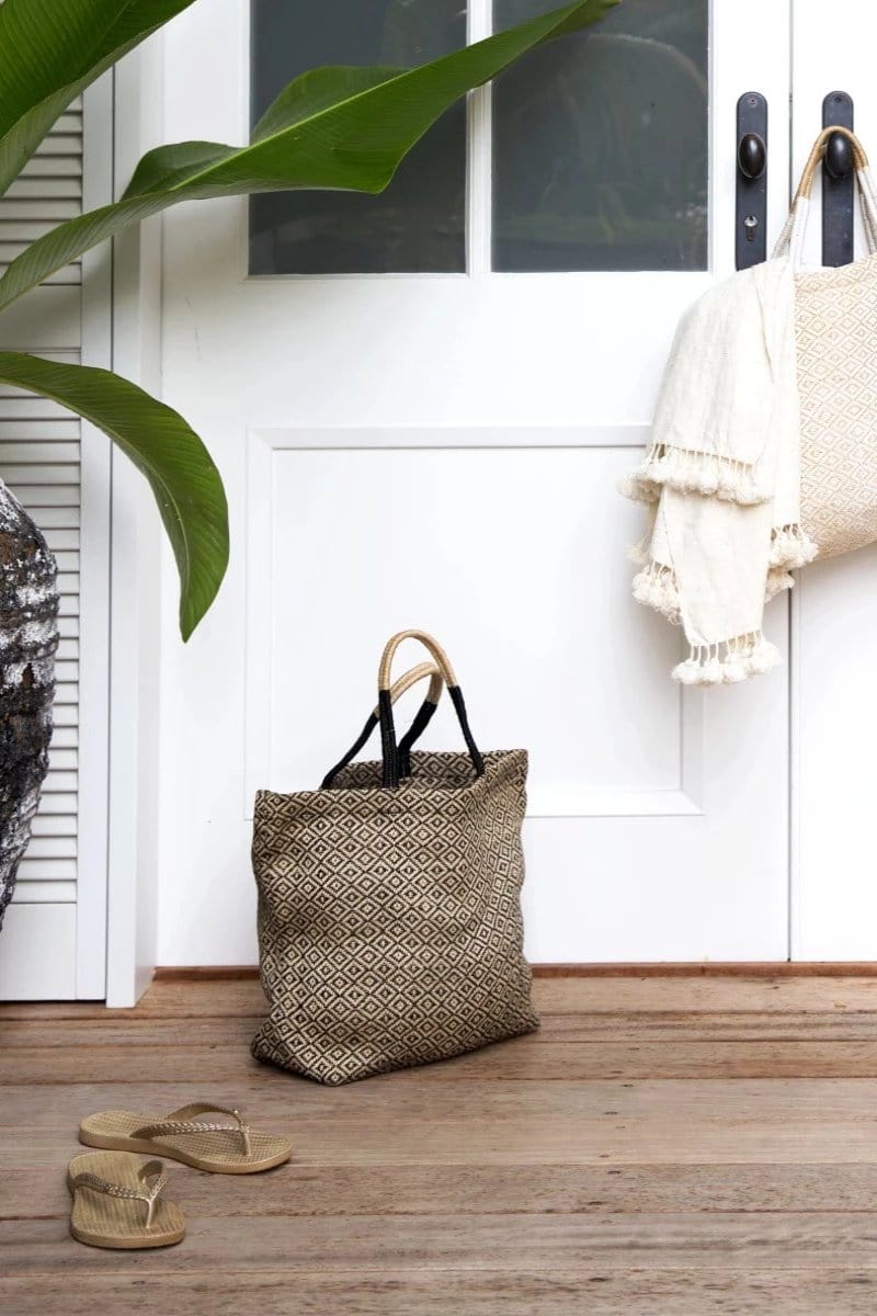 Jute Shopper - Black Diamond