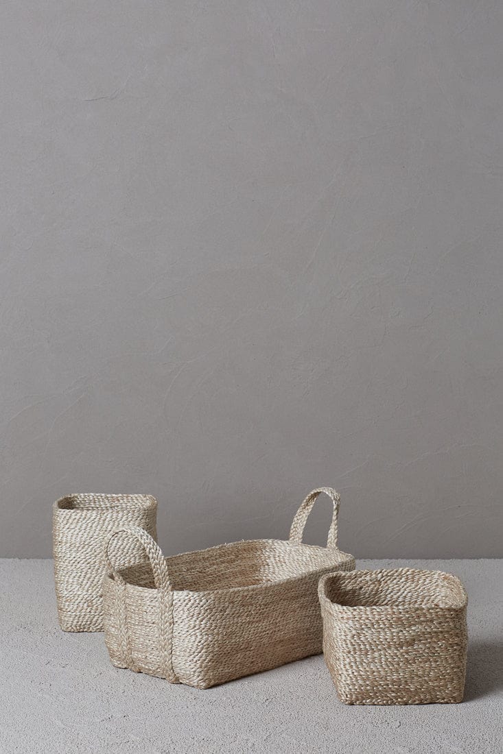Trio of Jute Baskets - Natural