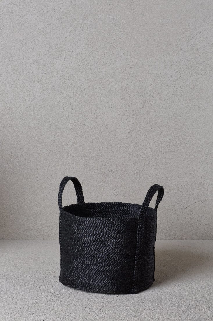 Round Jute Basket - Charcoal