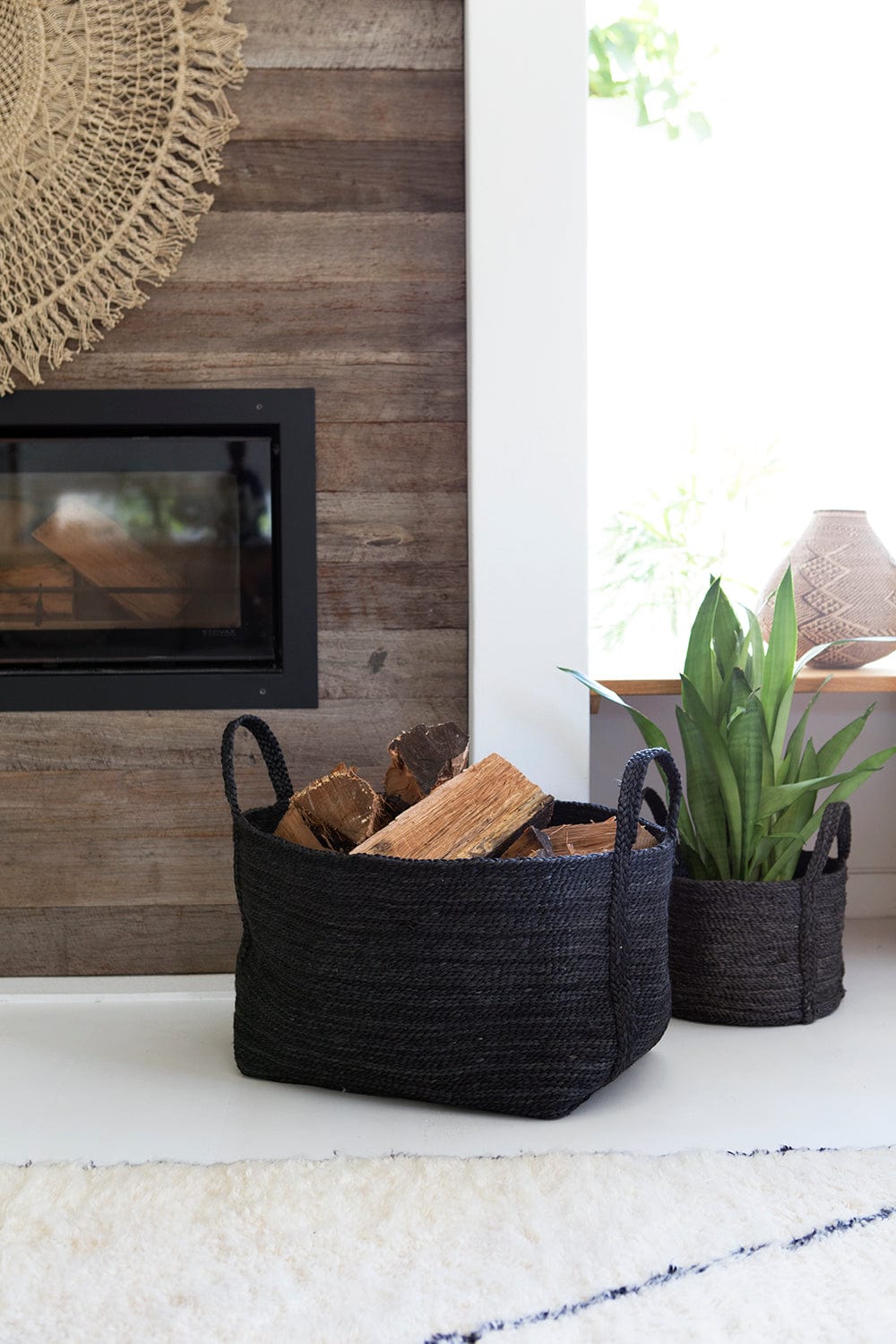 Large Jute Basket - Charcoal