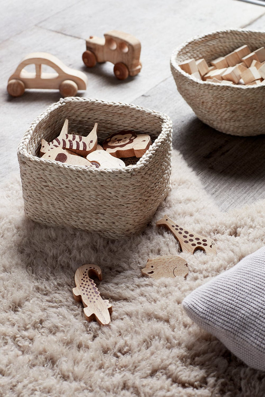 Small Jute Basket - Short Square