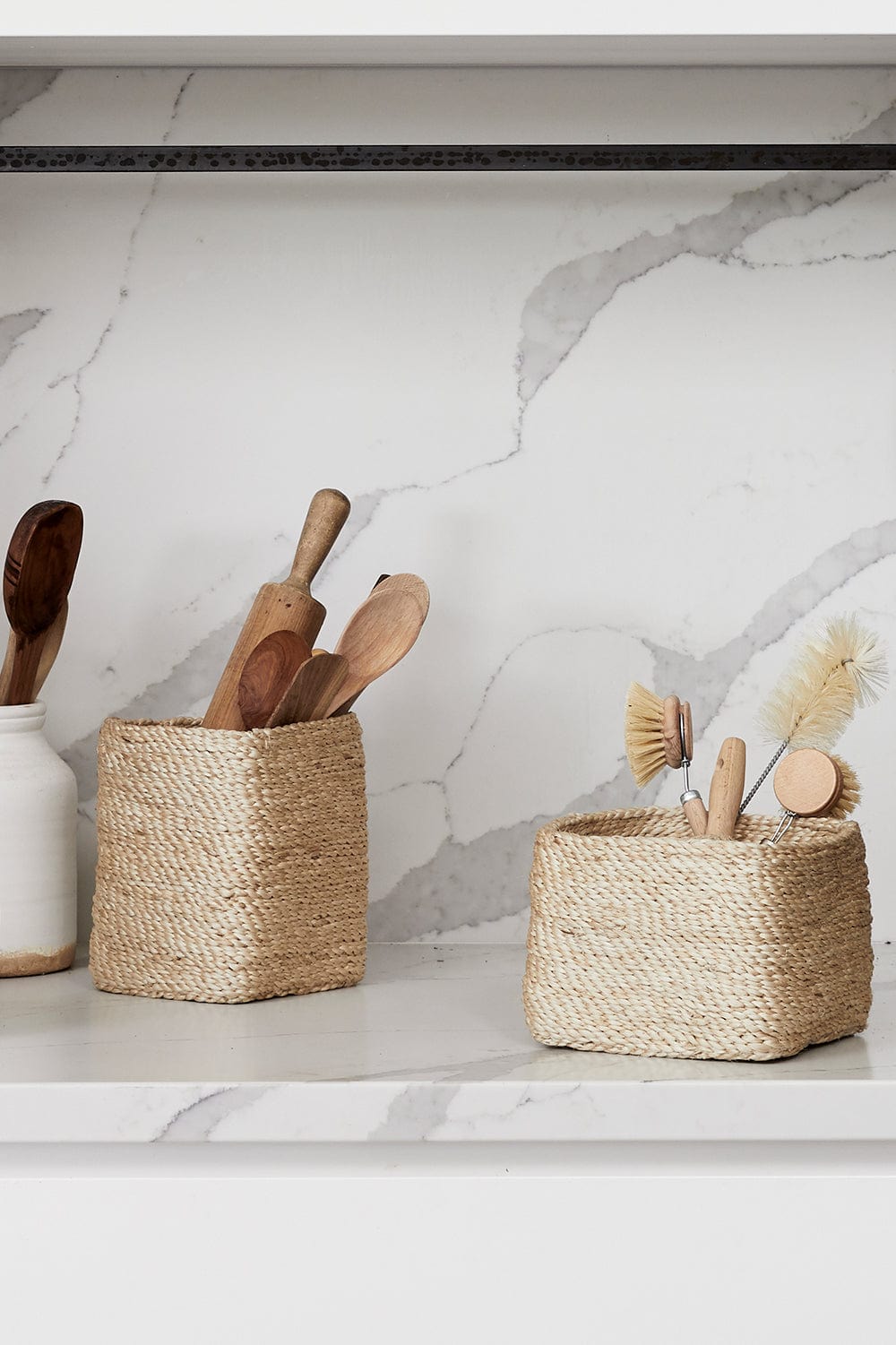 Small Jute Basket - Short Square