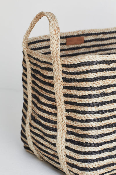 Large Jute Basket - Striped