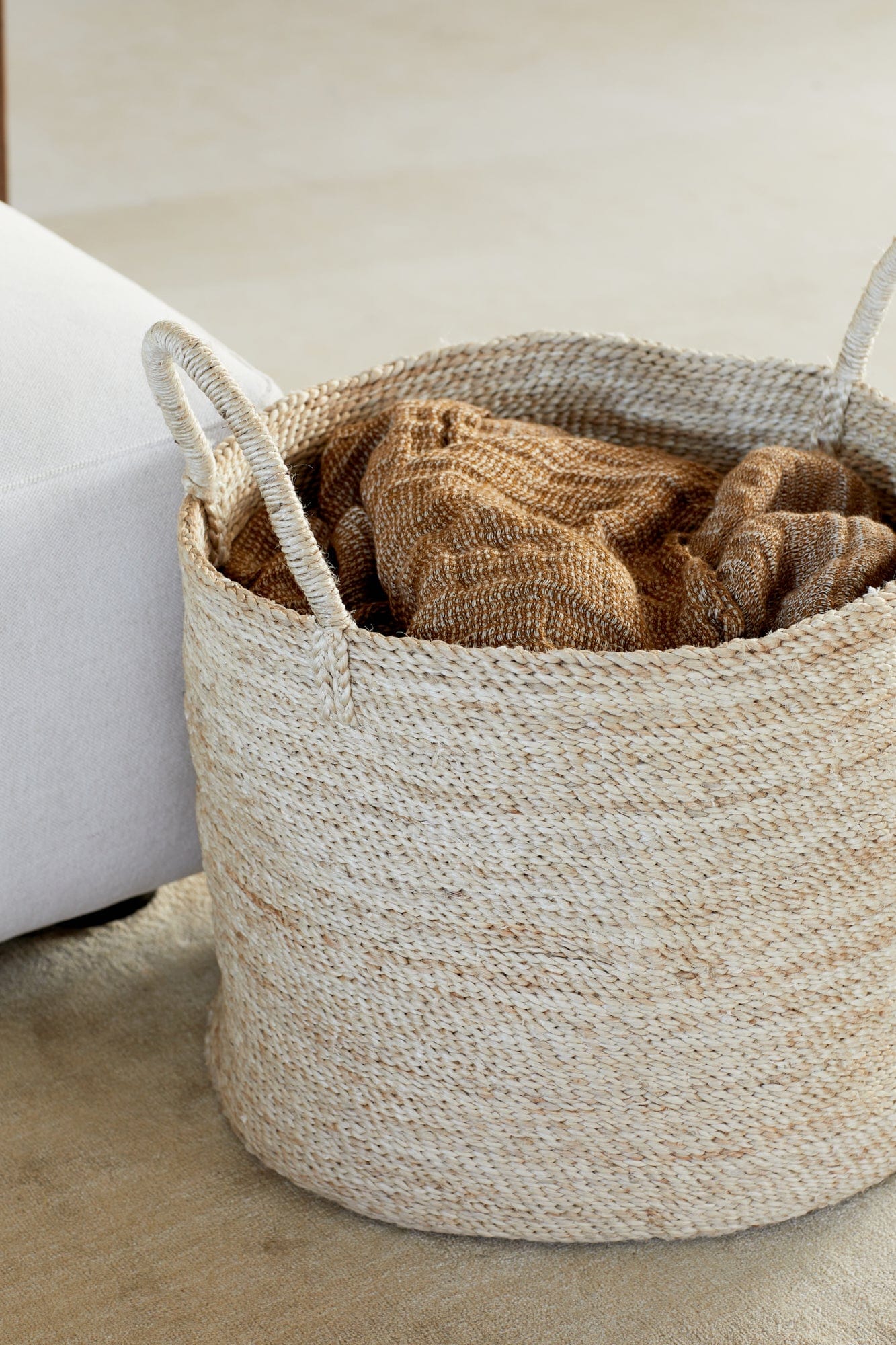 Large Round Jute Basket - Natural