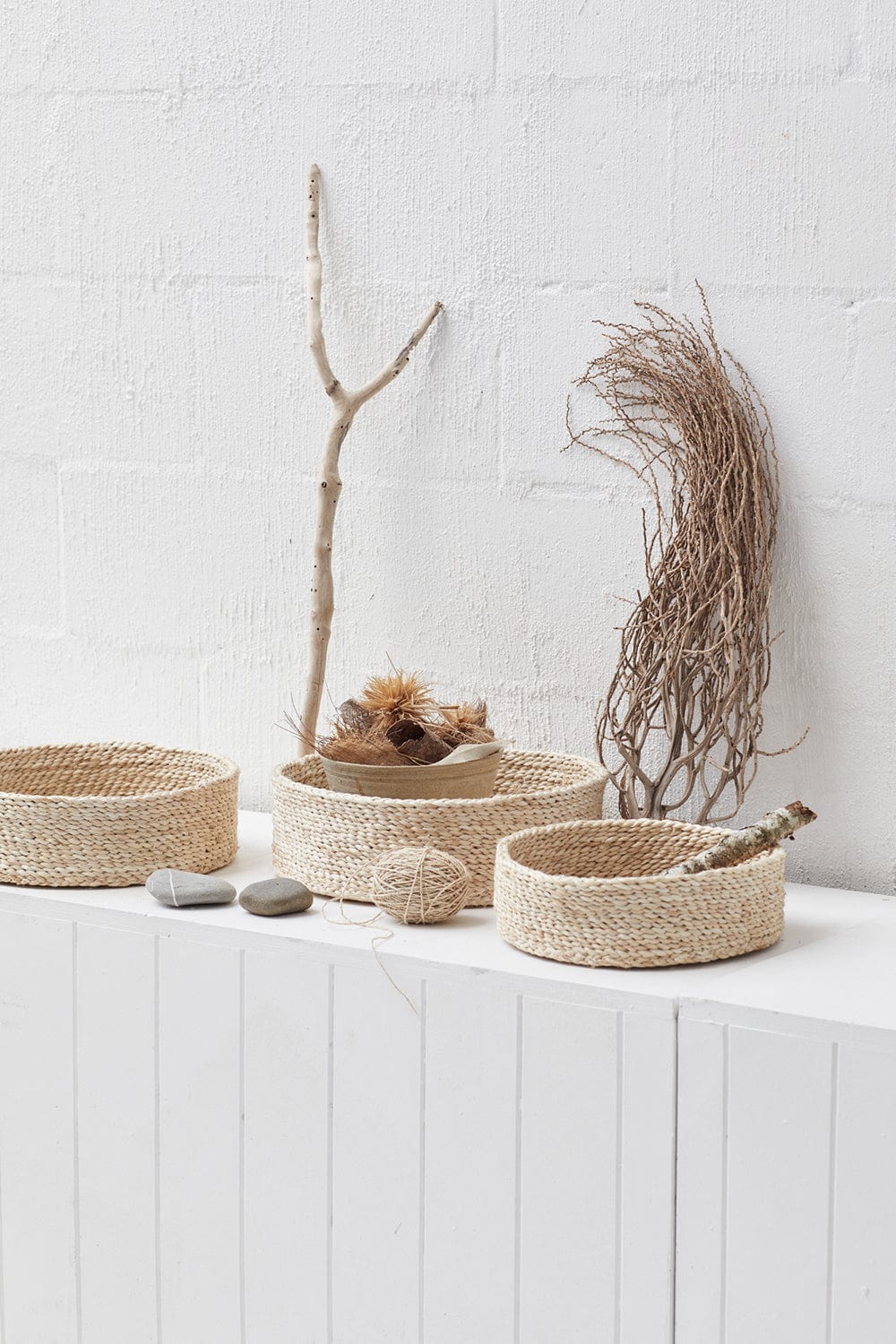 Trio of Round Baskets - Natural