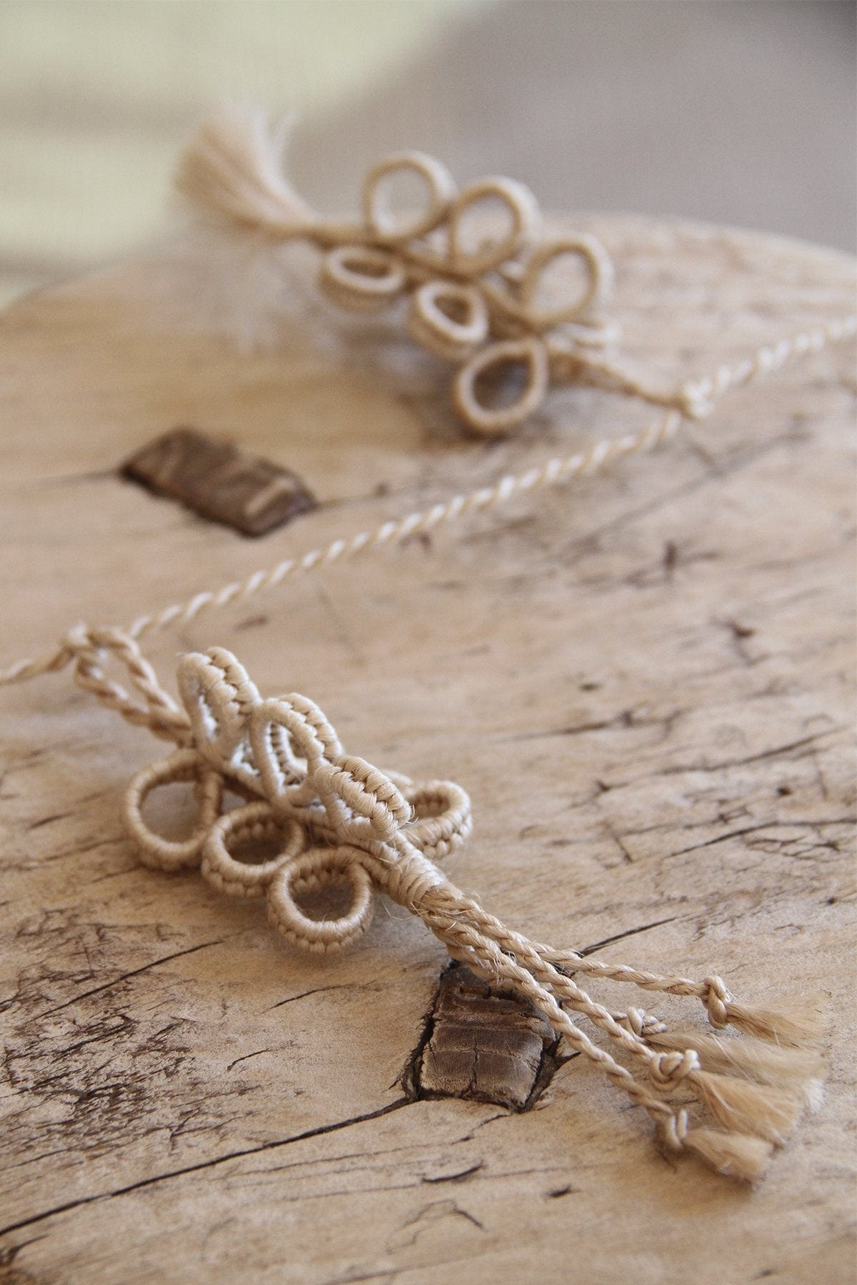 Woven Flower Garland with Tassels x 2