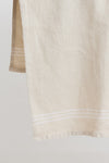 The Dharma Door Organic Cotton Tea Towels Handwoven Tea Towel - Oatmeal w/t White Stripes