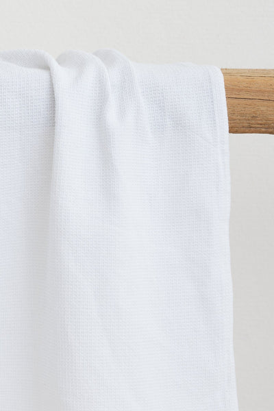 The Dharma Door Organic Cotton Tea Towels Handwoven Tea Towel -  White w/t Oatmeal Stripes