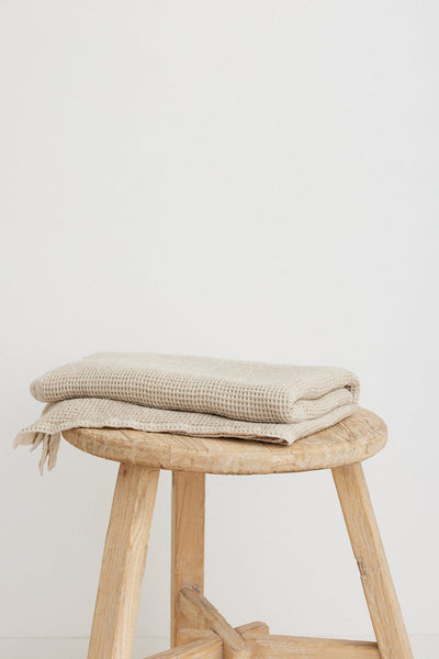 The Dharma Door Organic Cotton Towels Handwoven Bath Sheet - Oatmeal